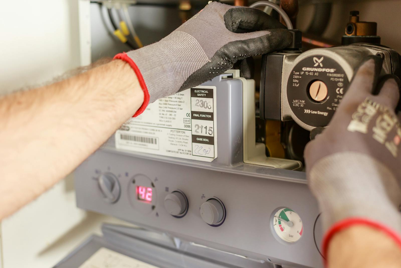 Boiler repair close-up